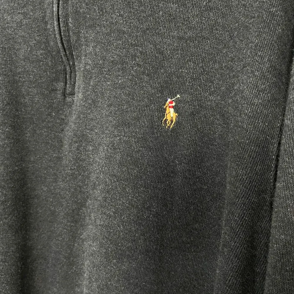 Polo Ralph Lauren Mens Estate Rib 1/4 Zip Pullover Sweater Color Pony XL Gray - Picture 3 of 8